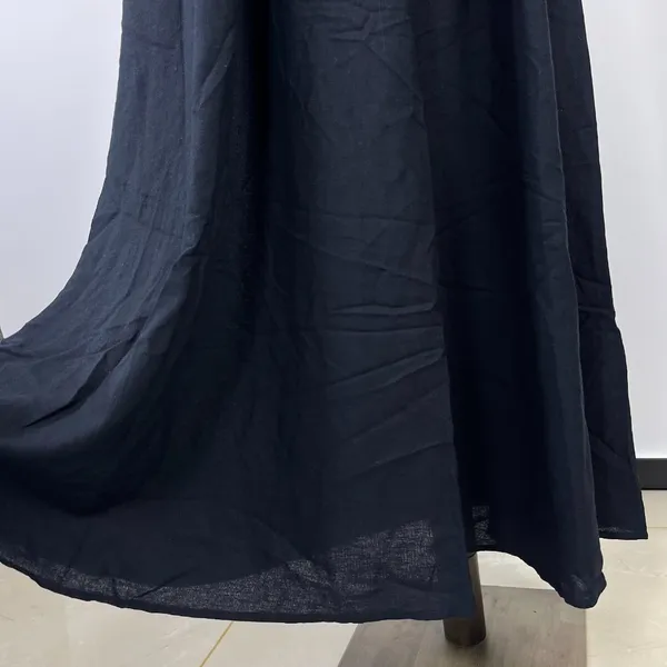 NWOT Farm Rio Linen Blend Black Sleeveless Maxi Dress Size L - Image 5