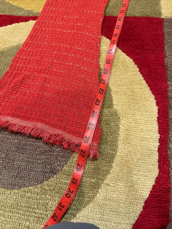 Zara Women Red Stretchy Tweed Style High Waisted Flare Pull On Pants 27” Inseam - Image 3