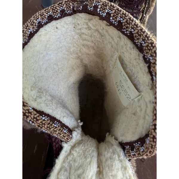 Vintage Snowland Faux Fur Suede Boots Sherpa Lined Lace Up Retro Winter Size 7 - Image 11
