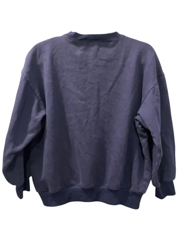 Vintage 90s NutCracker Snowman Embroidered Crewneck Sweatshirt Navy Blue Medium - Image 2