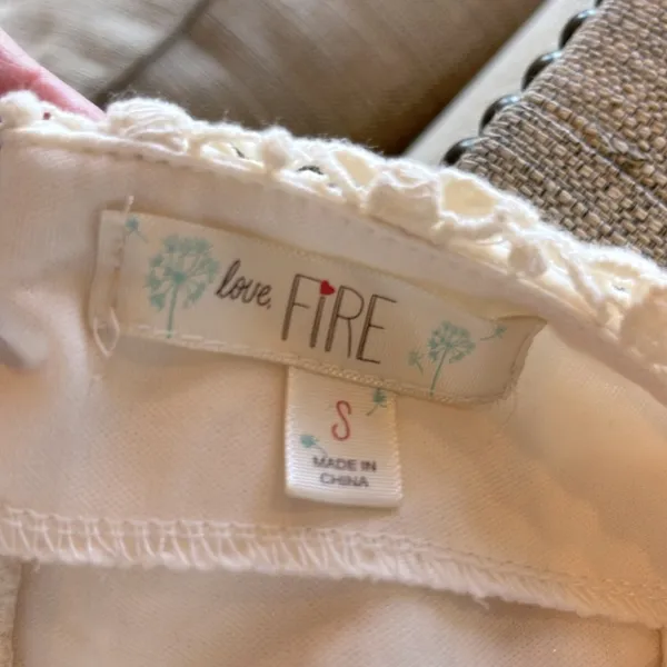 Love, Fire Feminine Crochet Lace Tiered Cream Shorts - Image 5