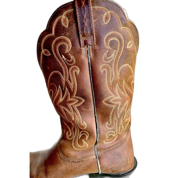 Ariat Legend Leather Western Cowboy Boots 7B Brown Square Toe Russet Rebel - Image 9