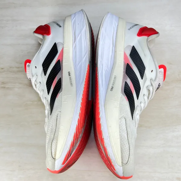 Adidas Adizero Boston 10 Womens 9 Running Shoes White Solar Red FY4080 Sneaker - Image 7