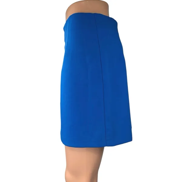Zara Women's Blue High Waisted Career Pleated Mini Pencil Skirt Size S - Image 2