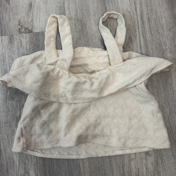 Madewell Cream Textured Tiered Ruffle Tank Top Women Size M‎ - Image 3