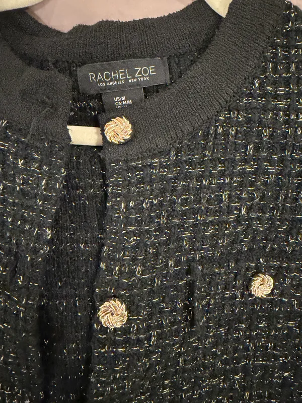 NWT Rachel Zoe Black Tweed Skirt Set in Size Medium - Image 2