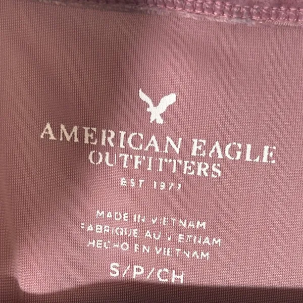 American Eagle Outfitters Size S Crushed Velvet Ombre Pink Purple Scoop Neck Top - Image 4