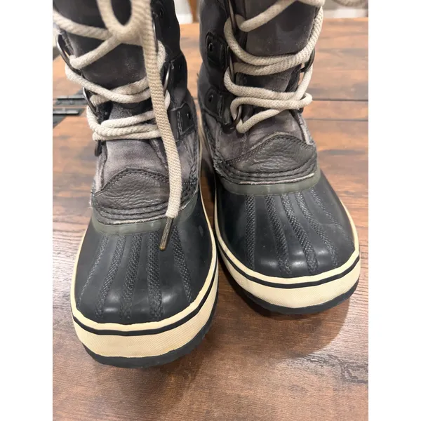 Sorel Joan of Arctic Boots Women 7 Gray Black Waterproof Faux Fur Winter‎ Snow - Image 9