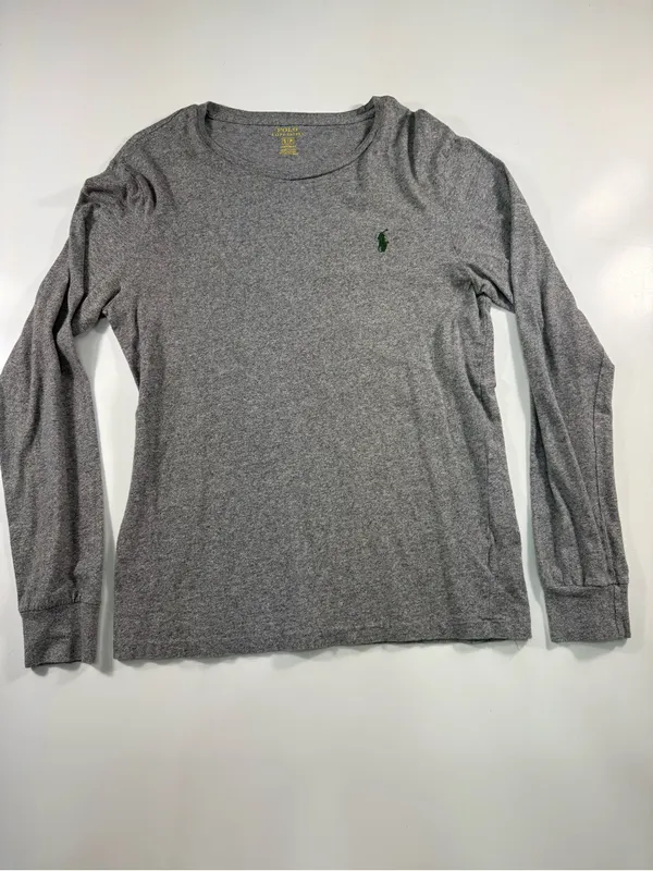 Polo by Ralph Lauren Heather Gray Long Sleeve Crew Tee - Image 2