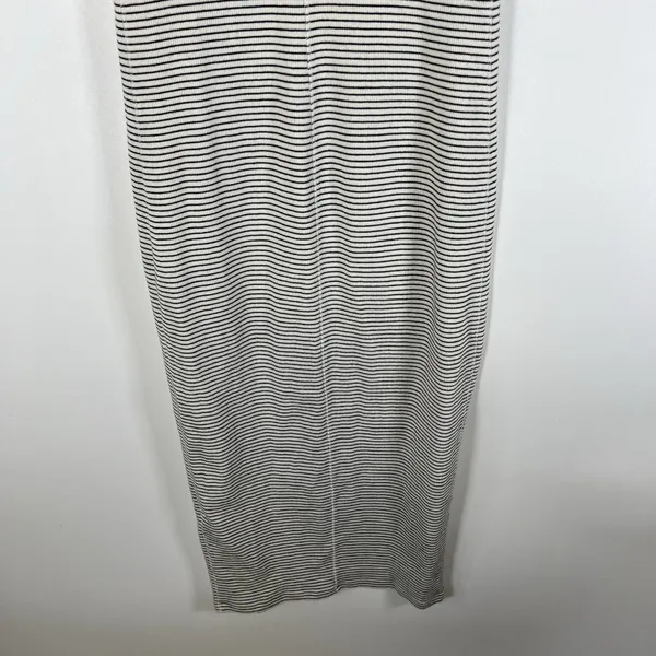 ALLSAINTS Womens Sz 6 Alicia Midi Striped Sleeveless Dress Ribbed Zip Front Goth - Image 9