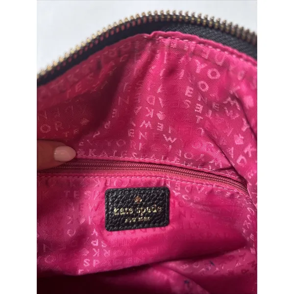 KATE SPADE Highland Park Bria Shoulder Bag Black Pebbled Leather Purse - Image 6