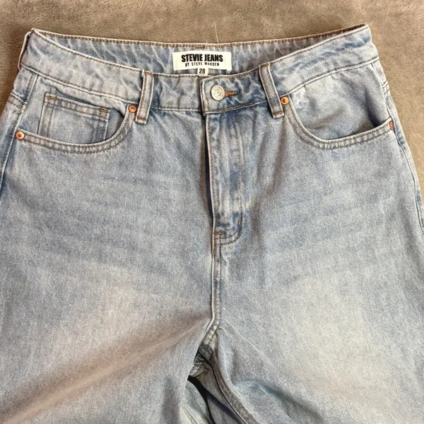 Stevie Jeans Steve Madden Wide Leg High Rise Jeans Womens 28 Light Wash Denim - Image 4