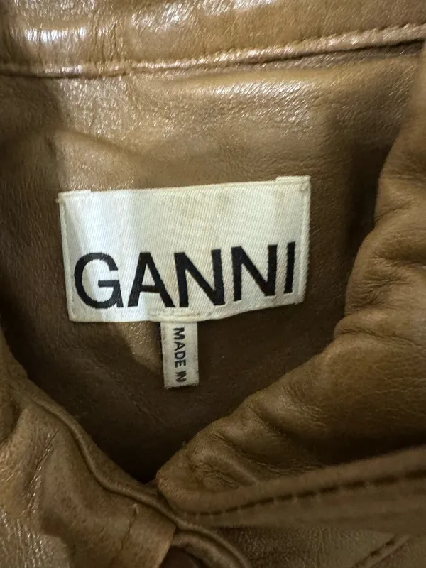 Ganni lamb leather shirt size 38 - Image 3