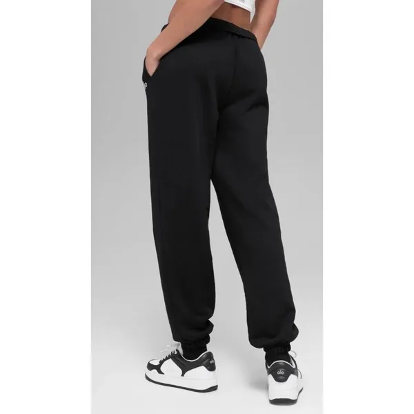 Alo Yoga Accolade Black Crewneck Jogger Sweatpants Set Estimated Small - Image 8