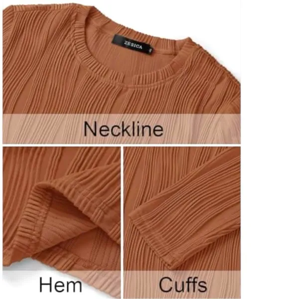 Zessica pumpkin spice colored stretchy top! Great for fall and in winter! - Image 4