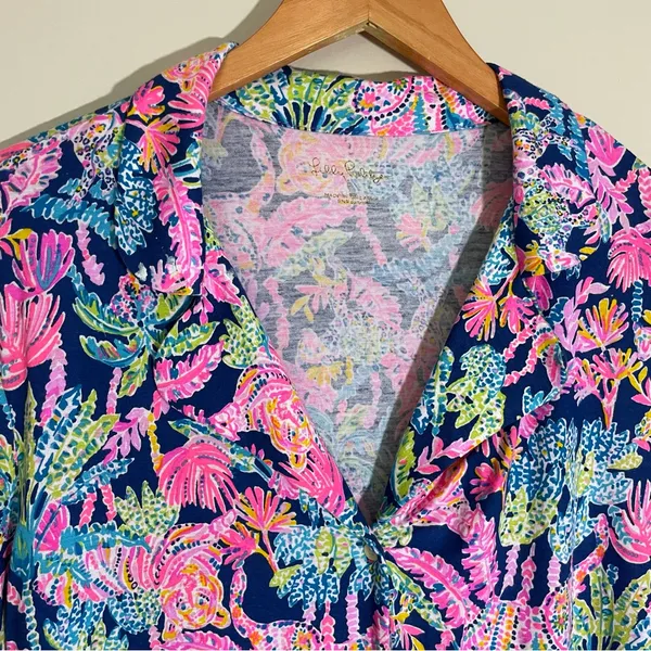 Lilly Pulitzer PJ Knit Long Sleeve Button Down Top - Image 5