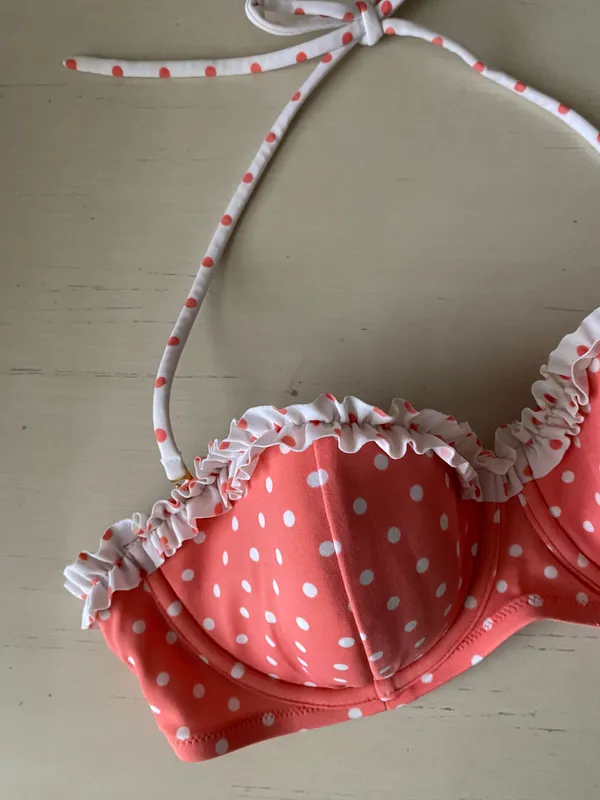 Y2k victoria’s secret pink and white polka dot retro style bikini top - Image 3