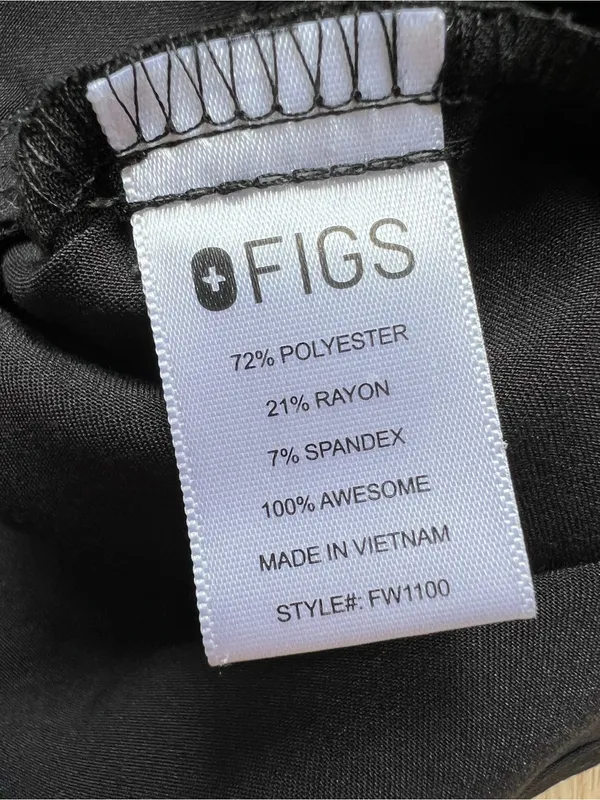 Figs Casma Three-Pocket Scrub Top FW1100 Black Medical Scrub Shirt Small - Image 13