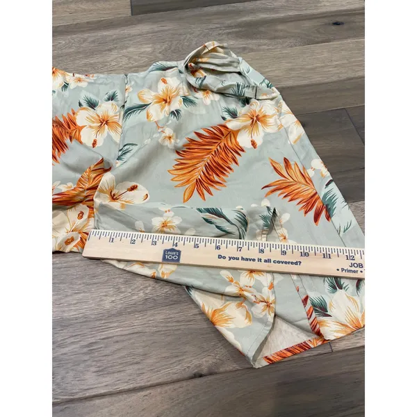Sag Harbor Sage Green Floral Silk‑Cotton Wrap Skort Size 10 High‑Waist - Image 9