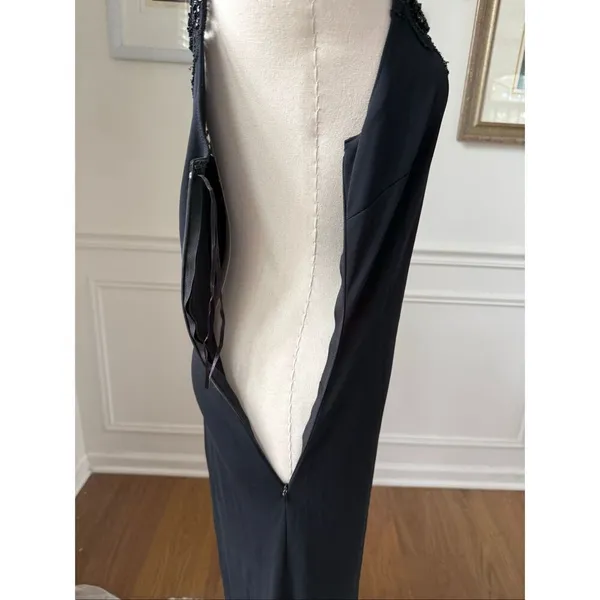 Rimini by Shaw Stretchy Black Sleeveless Column Dress Formal Gown Black 8 - Image 9