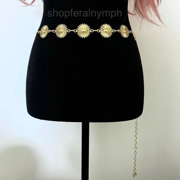 Gold Y2K Sunburst Celestial Boho Chain Belt, Fits 25-44.5 Inches, X7GA1268 - Image 4
