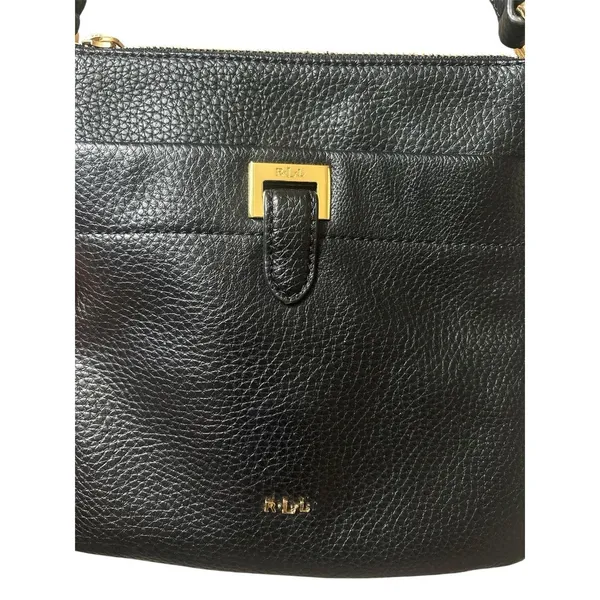Lauren Ralph Lauren Black Crossbody Bag Purse‎ Adjustable Strap Casual - Image 3