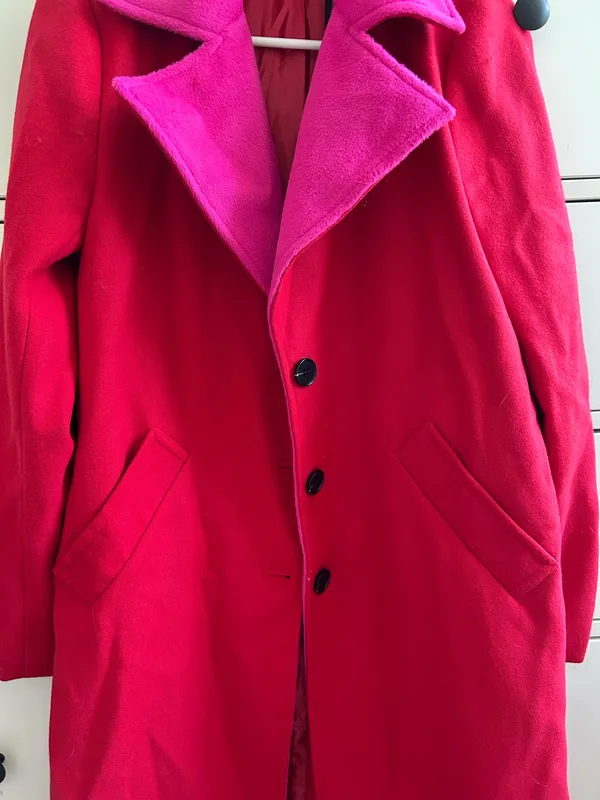 Lulus Red & Pink Trench Coat - Image 3