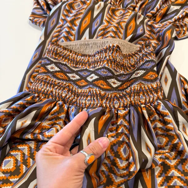 Miss Me Boho Patterned Strapless Maxi Dress‎ Size Small - Image 5