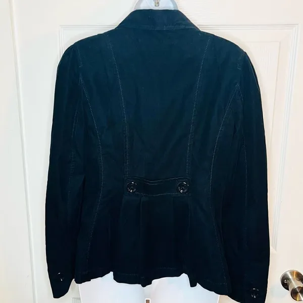 Ann Taylor Corton Corduroy Blazer Jacket Notched Lapel Button Dark Navy Blue 6 - Image 7