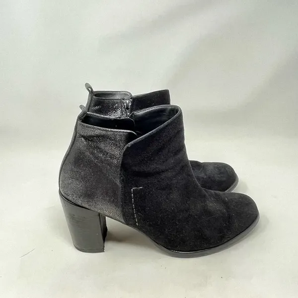 Paul Green Rockin Booties Black Suede Leather Metallic Size 7‎ / US 9.5 - Image 3
