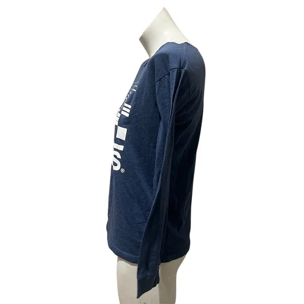 Vans Long Sleeve T-Shirt Unisex Size L Blue Checkerboard Logo Graphic - Image 2