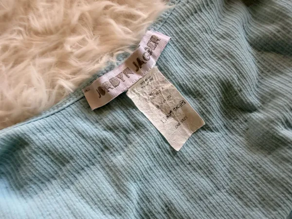 Jordyn Jagger Baby Blue Ribbed Cropped Top One Size Size XS - Image 2