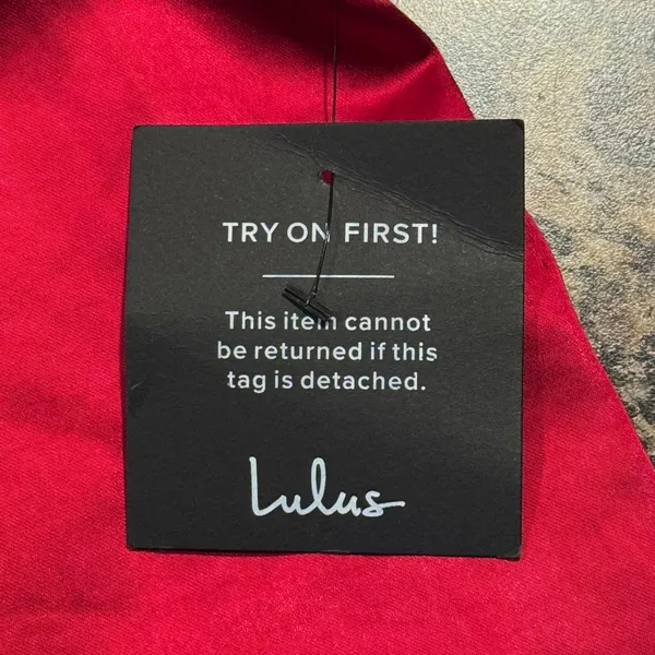 NWT Lulus Dress Satin Y2K Party Cocktail Going Out Square Neck Mini Red Medium - Image 4