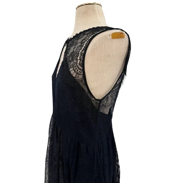 Free People Don't You Dare Lace Mini Dress Open Back Black Combo‎ Size Small NWT - Image 8