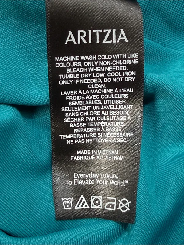 Aritzia Oxidized Teal Original Contour Esteem Square Neck Bodysuit Size XS - Image 15