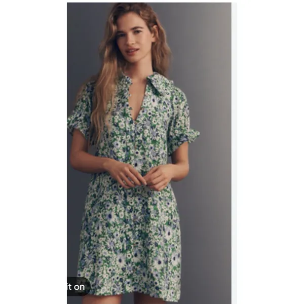 Aureum Anthropologie Cotton Daisy Eyelet Mini Dress Medium Cinched Waist Ric Rac - Image 15