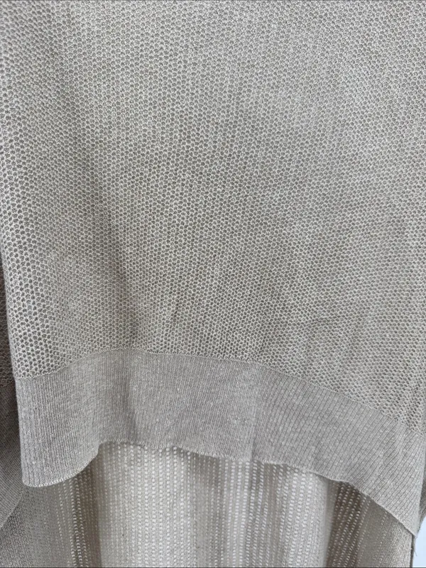 Pull&Bear oversized fine-knit sweater dramatic high-low asymmetrical hem linen S - Image 7