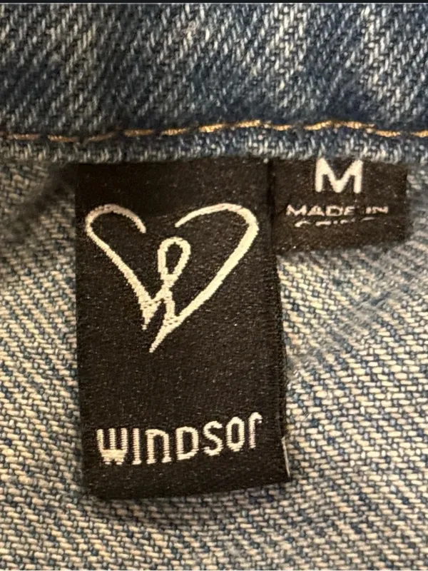 Windsor Cropped Denim Jacket Open Front Shrug Bolero Medium Wash Size M - Image 2