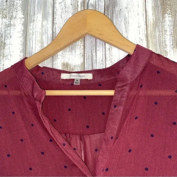 Stitch Fix 41 Hawthorn Red Dot High Low Button Down  •Medium - Image 4