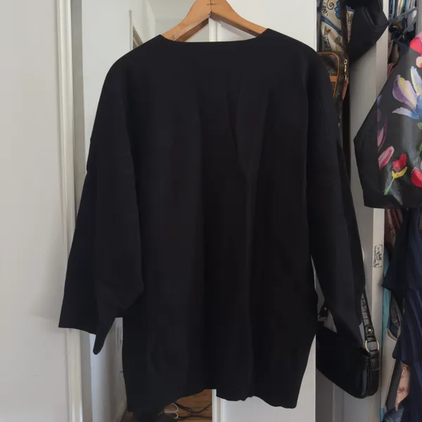 Wilfred Free Black Souvenir 3/4 Sleeve Knit Sweater - Image 7