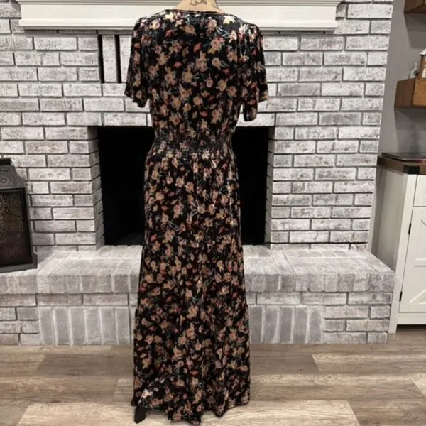NWT Natural Life Bella Velvet Floral Maxi Dress Tiered Boho‎ Size Medium NEW - Image 13