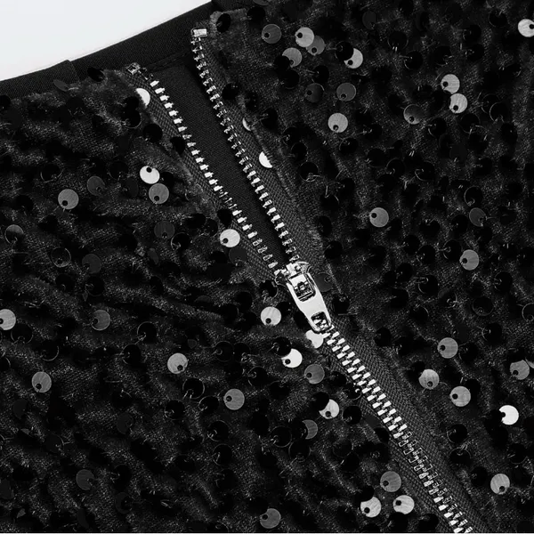 NWT Kinghua Sequin High Waisted Bodycon Mini‎ Skirt Small - Image 6