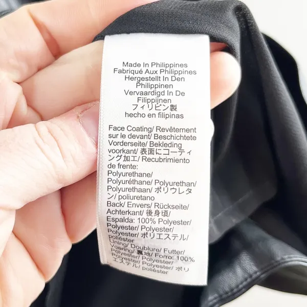 J. Crew Button Up Short Sleeve Faux Leather Mini Dress Black Medium - Image 5