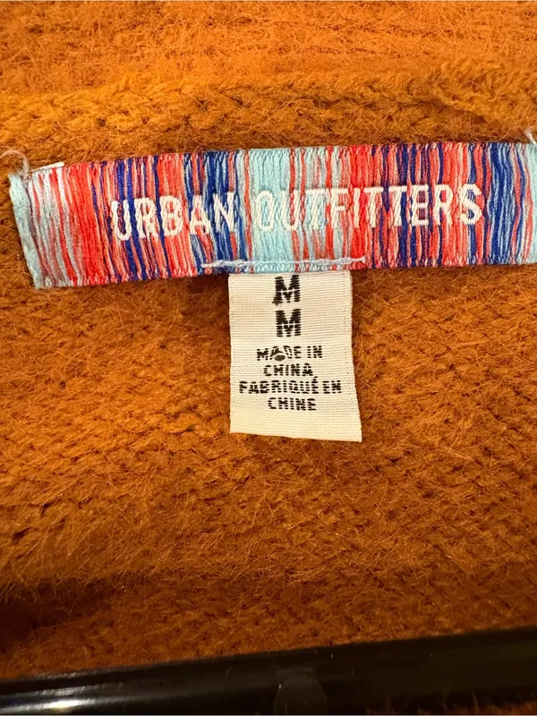 Urban Outfitters Fuzzy Cardigan sweater ochre yellow sz M 90s grunge indie sleaz - Image 5