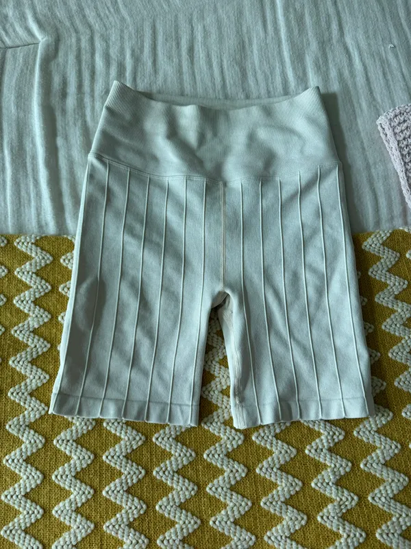 Spiritual Gangster Cream Two Piece Ribbed Active Set - Image 5