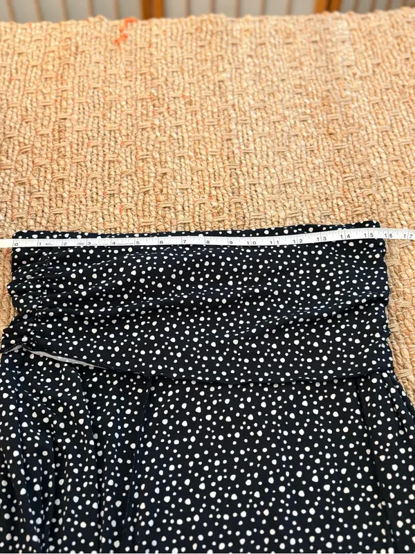 Max Studio Black Polka Dot Midi Skirt Large - Image 4