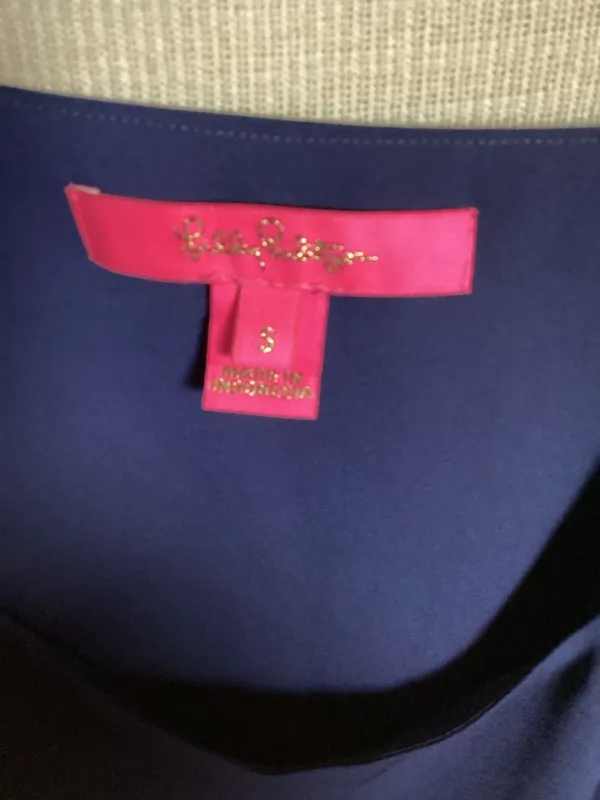 Lilly Pulitzer Ainsley Spaghetti Strap Side Sash Tie Top True Navy Size Small - Image 2