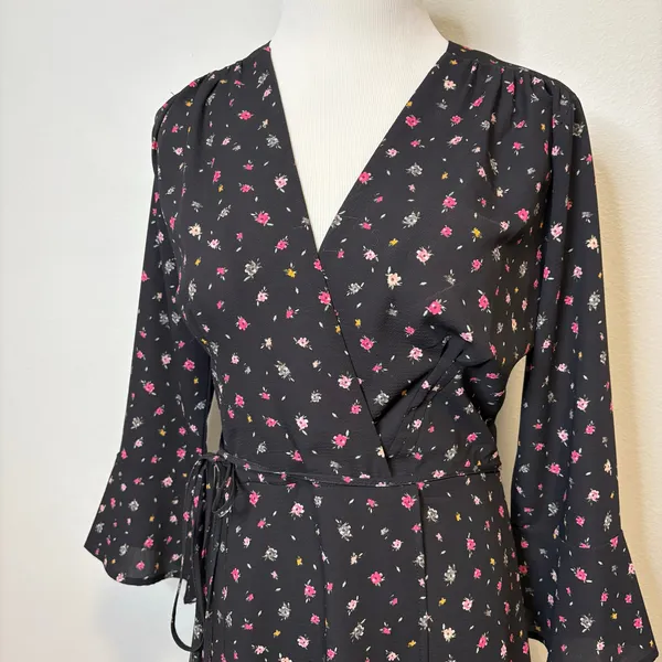 French Connection 71KPU - Bell‎ Sleeve Floral Casual Dress - Size 6 - Image 3
