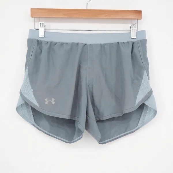 Under Armour Shorts Womens Medium HeatGear Fly By Gray Mesh Active Excellent - Image 2