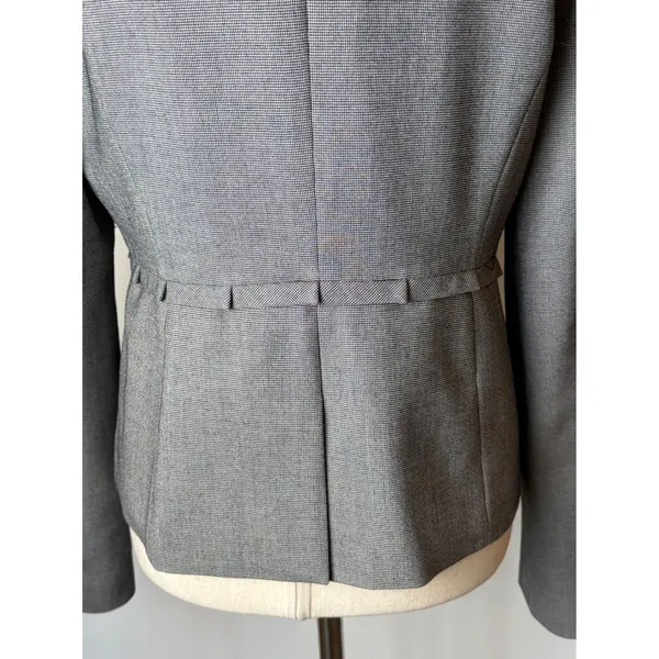 The Limited Blazer Women Small Gray Houndstooth‎ Single Breasted Academia Preppy - Image 7